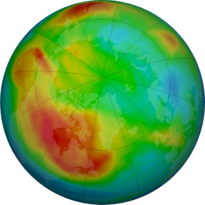 Arctic ozone map for 27 December 2017